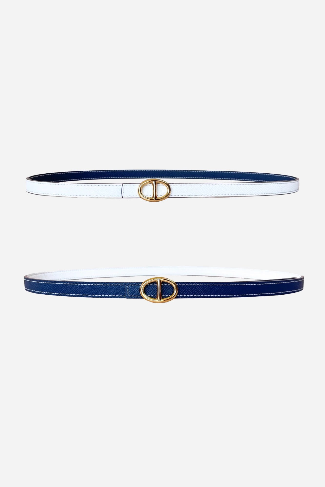 Double D Thin Leather Belt