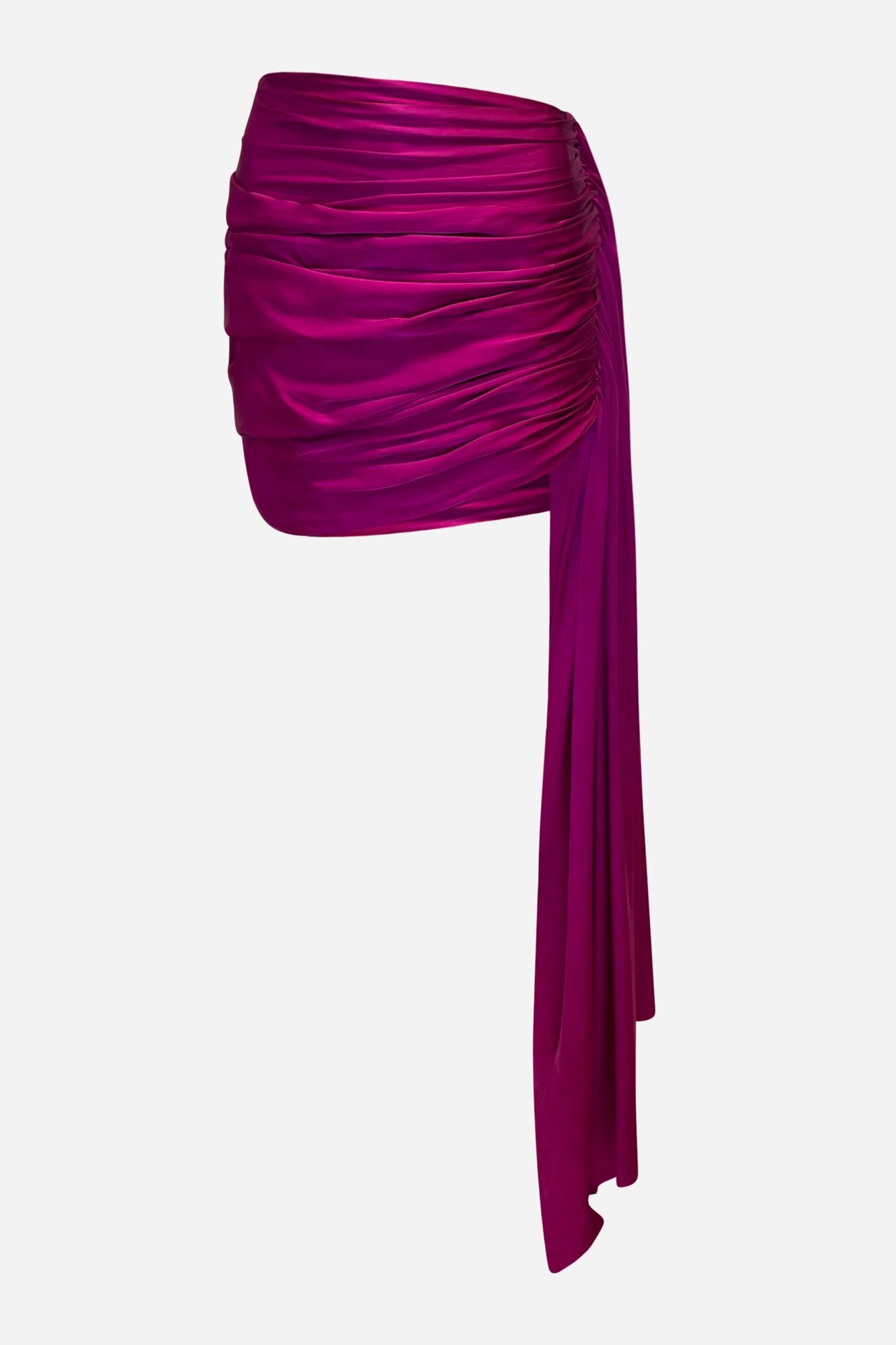 Asylum Ruched Asymmetrical Silk Skirt