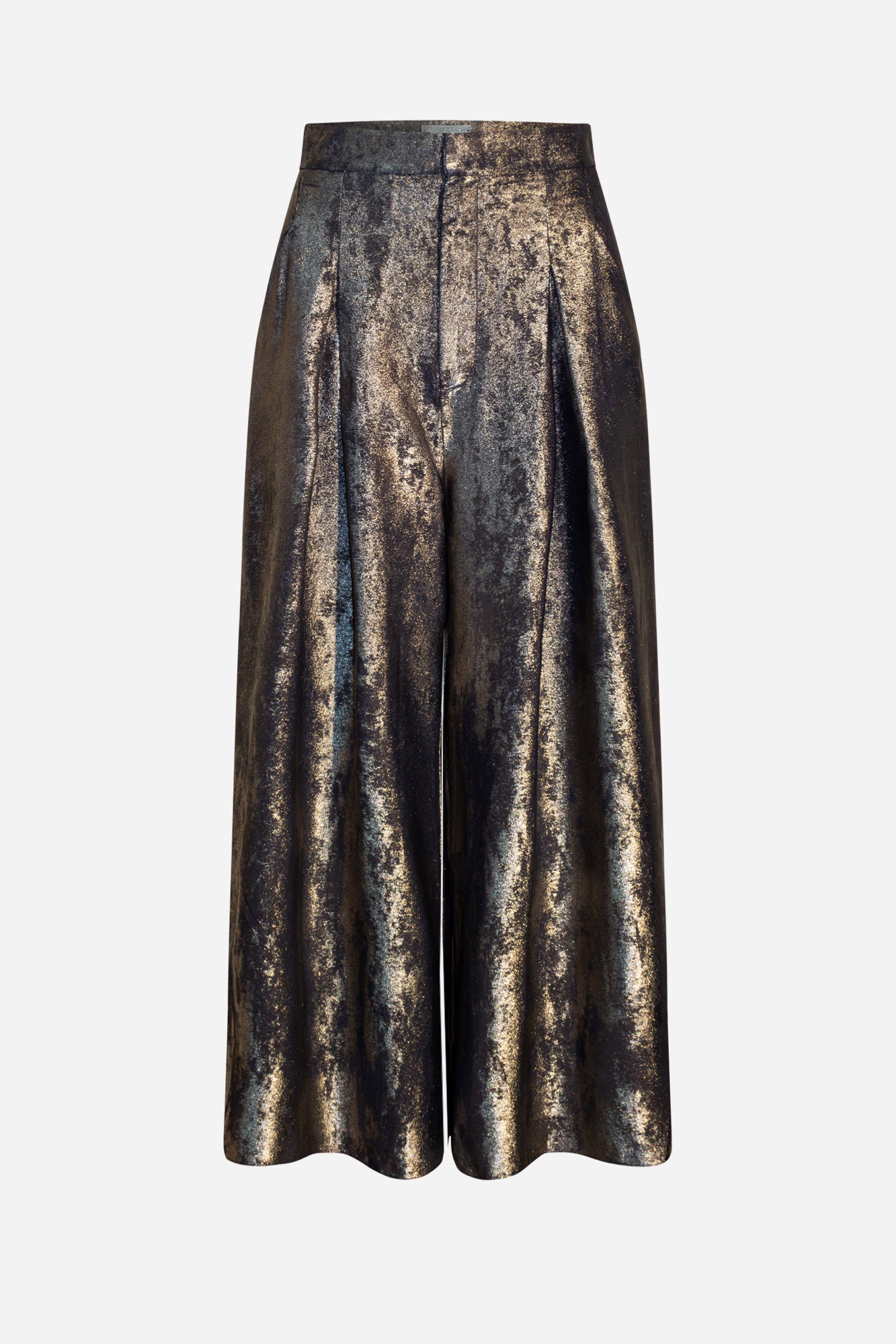 Hepburn Metallic Pleated Culotte Trousers