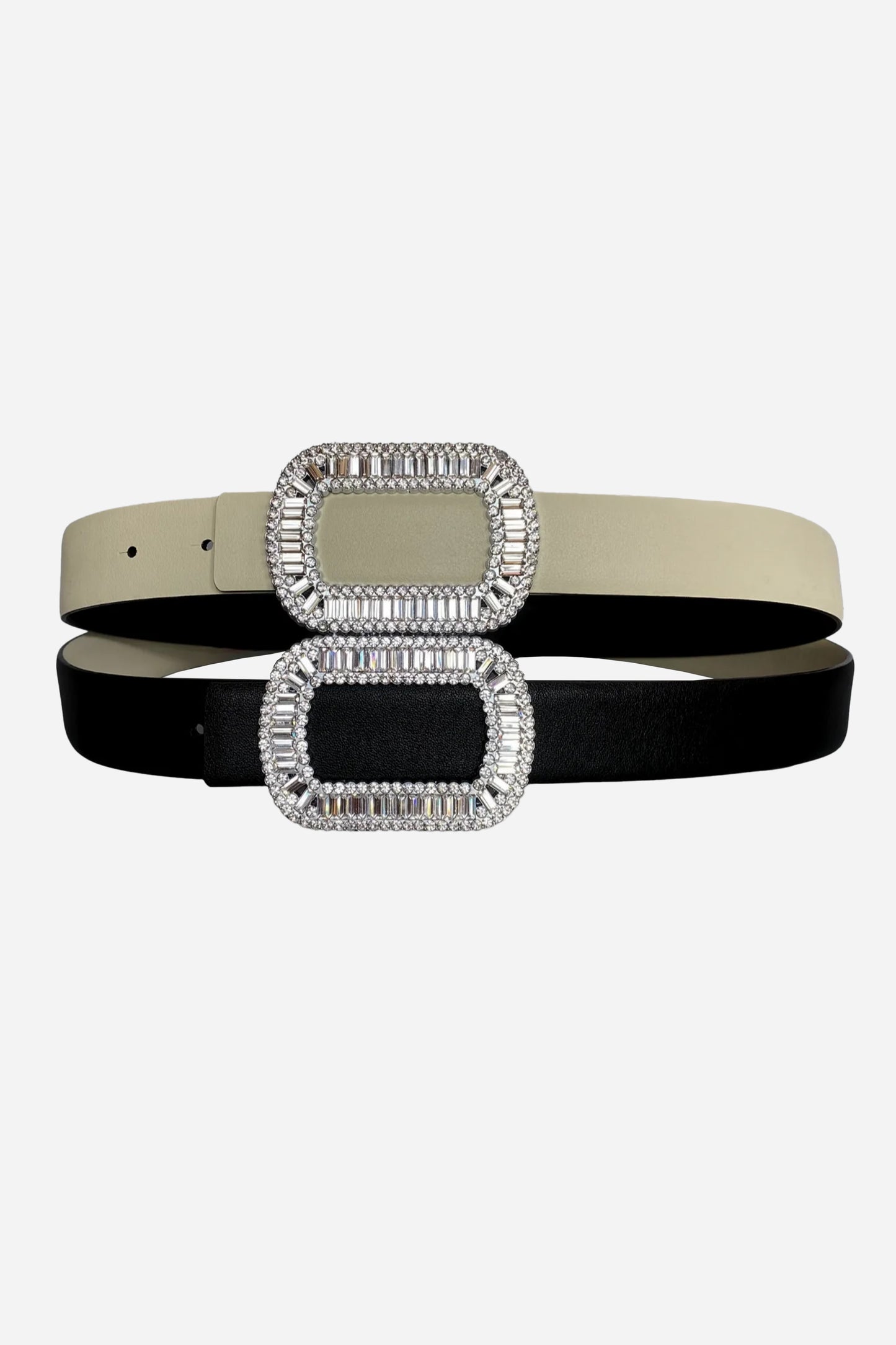 Squircle Rhinestone Leather Belt