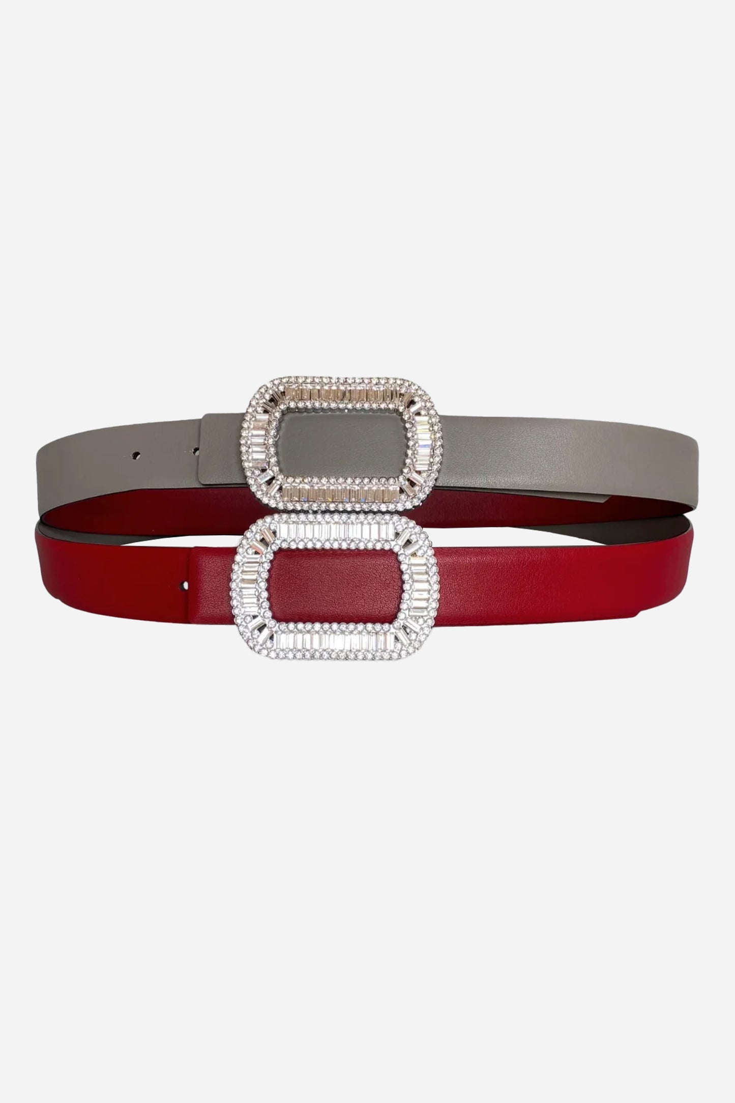 Squircle Rhinestone Leather Belt