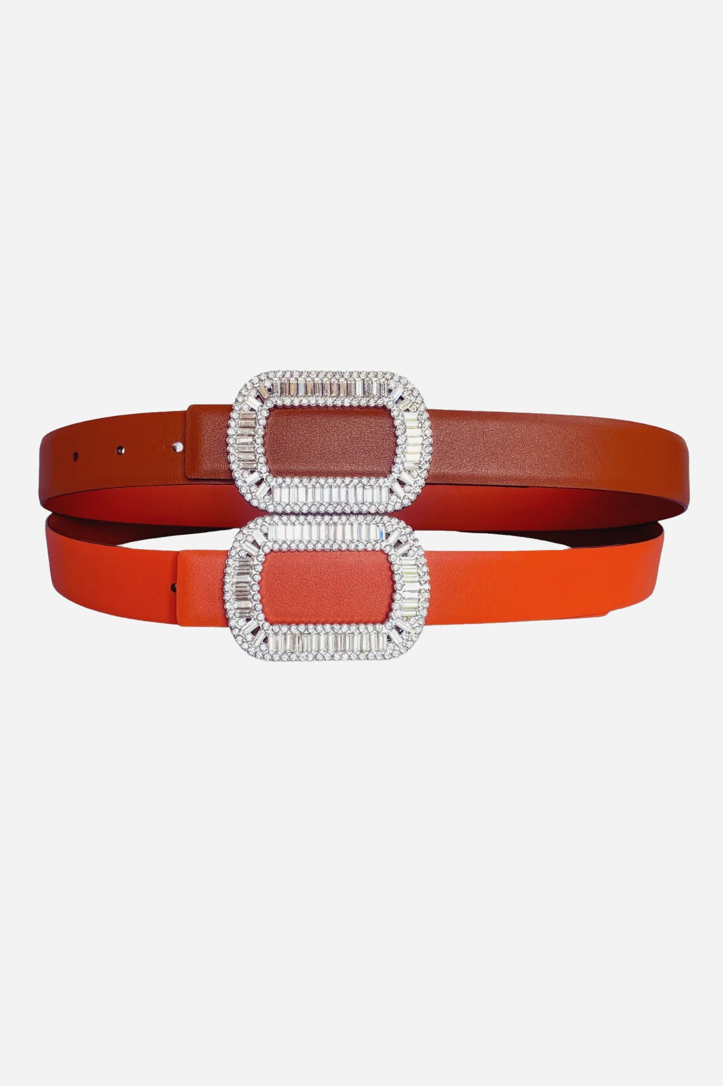 Squircle Rhinestone Leather Belt