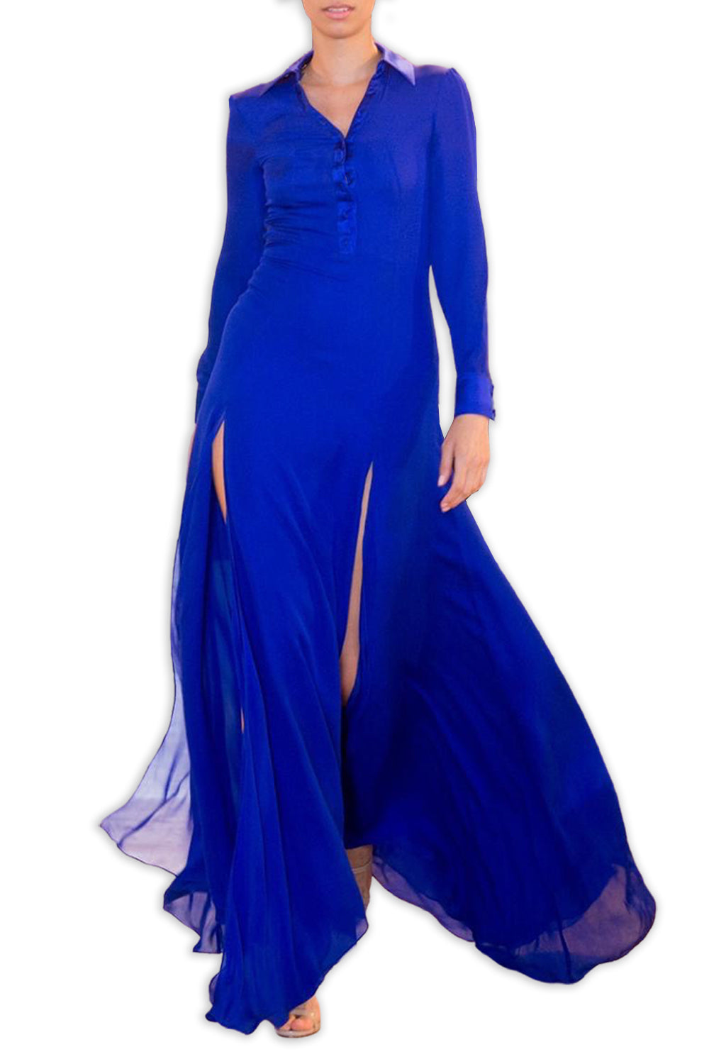 Deep V Shirt Gown