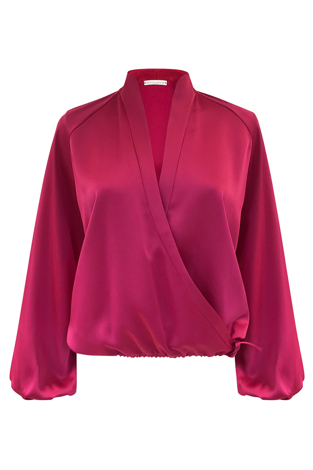 Halston Long Sleeve Wrap Top