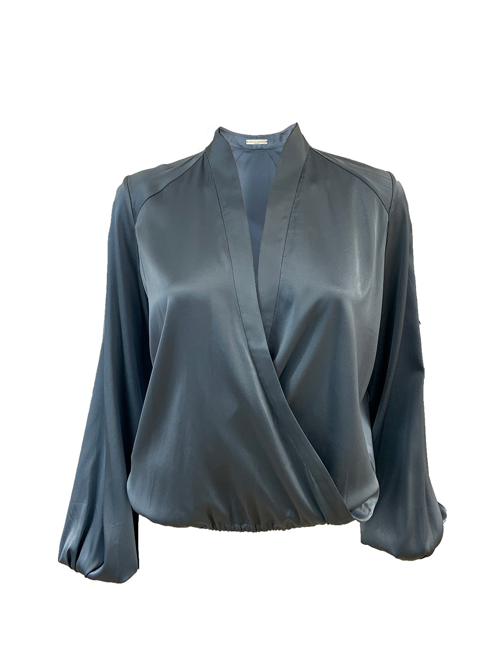 Halston Long Sleeve Wrap Top