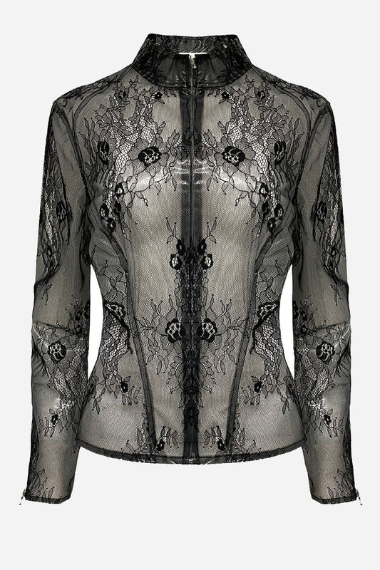 Vinyl Lace Biker Jacket