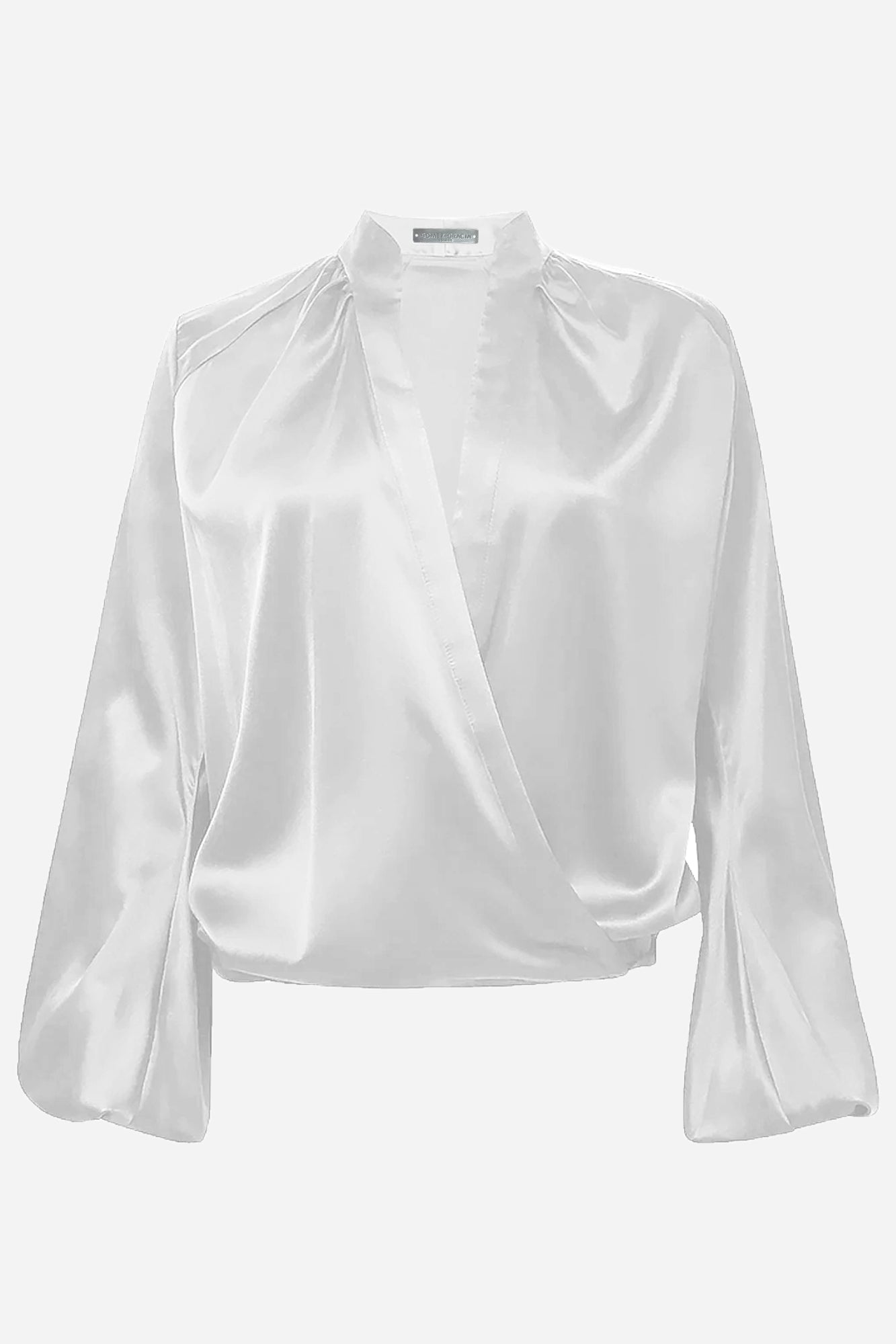 Halston Long Sleeve Wrap Top