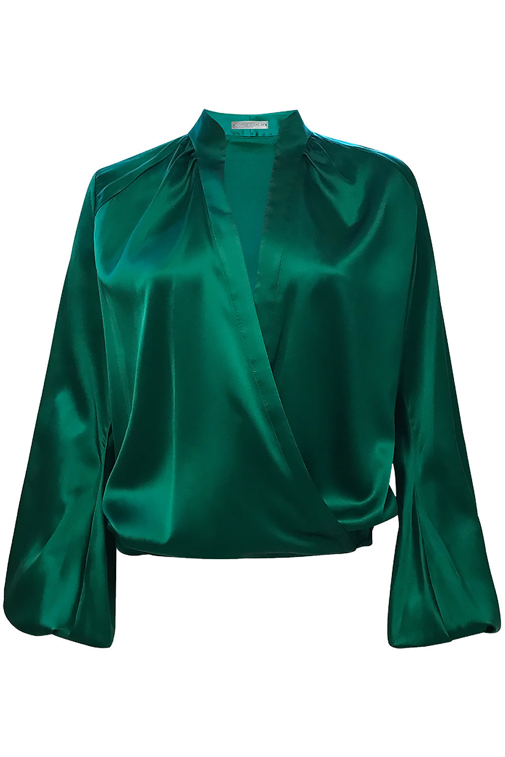 Halston Long Sleeve Wrap Top