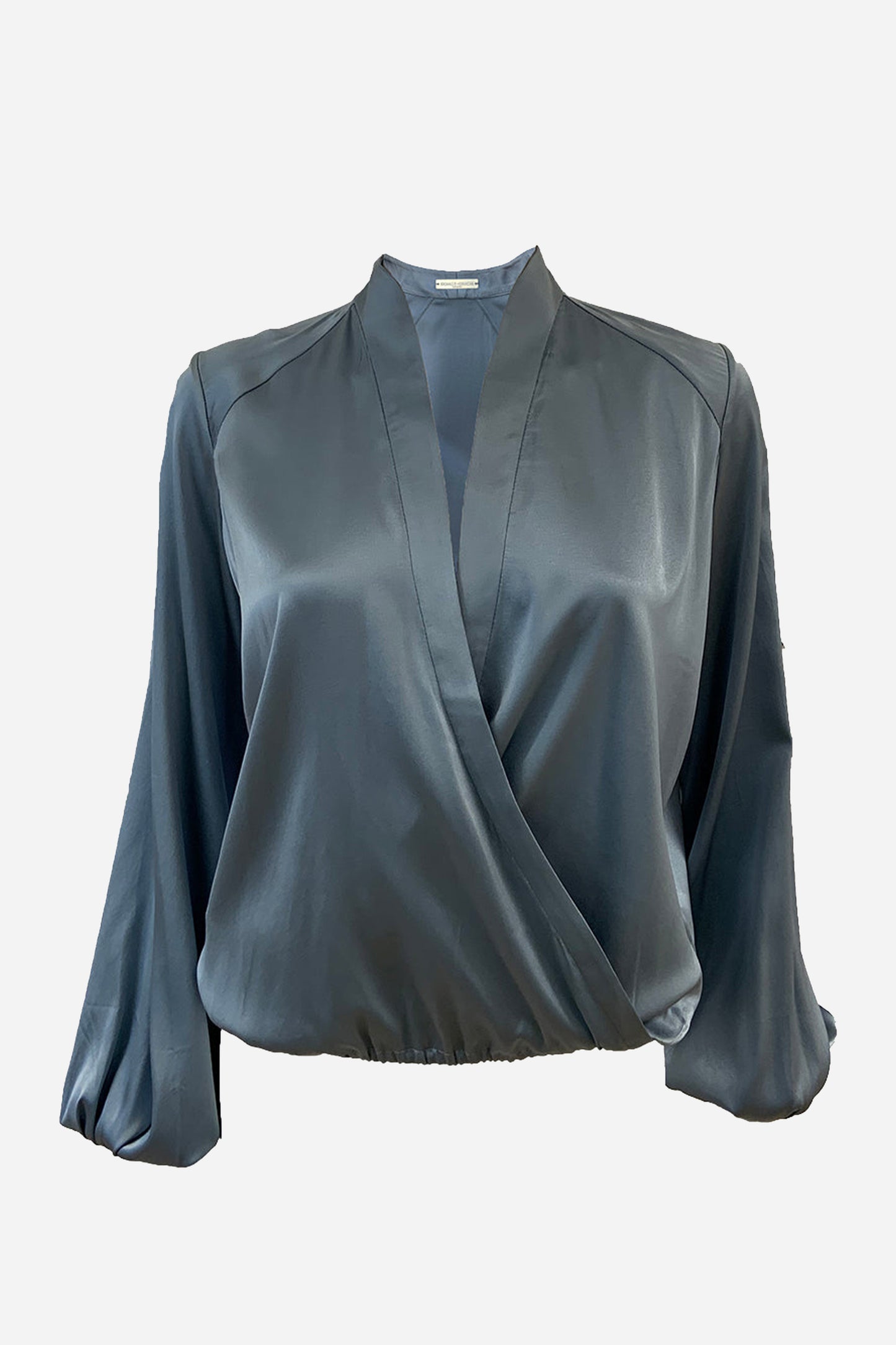 Halston Long Sleeve Wrap Top