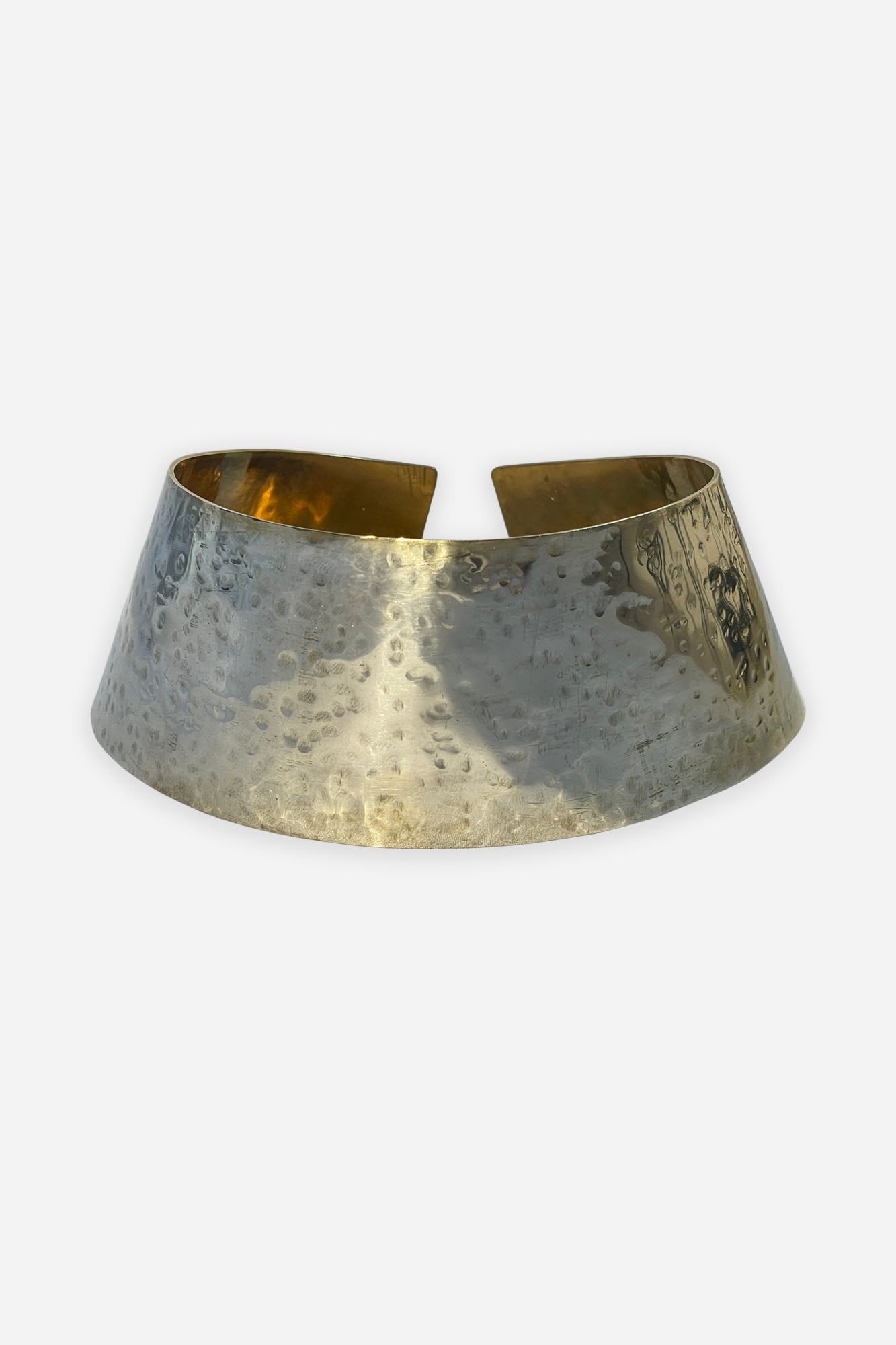 Hammered sterling silver plated collar