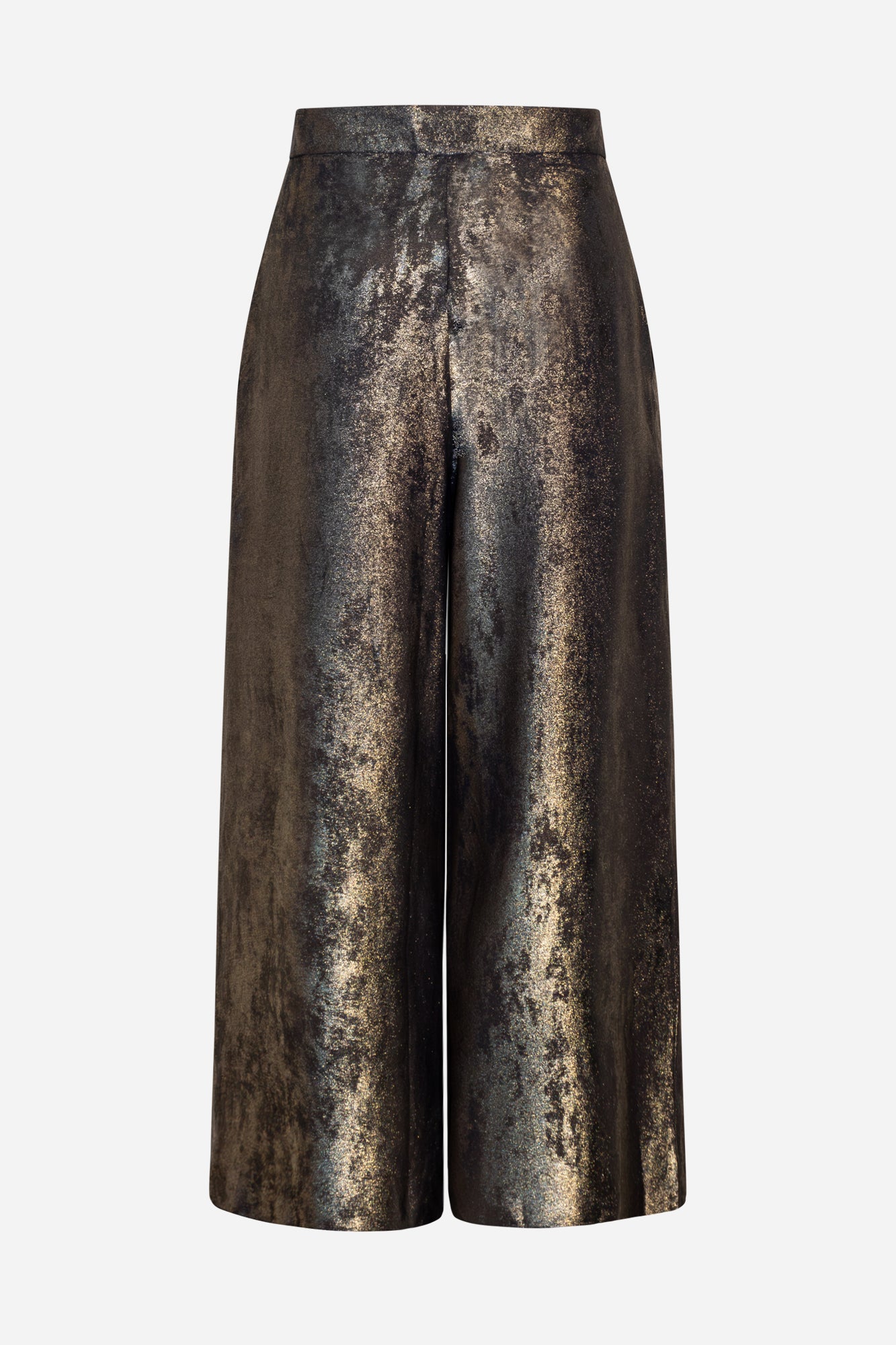 Hepburn Metallic Pleated Culotte Trousers