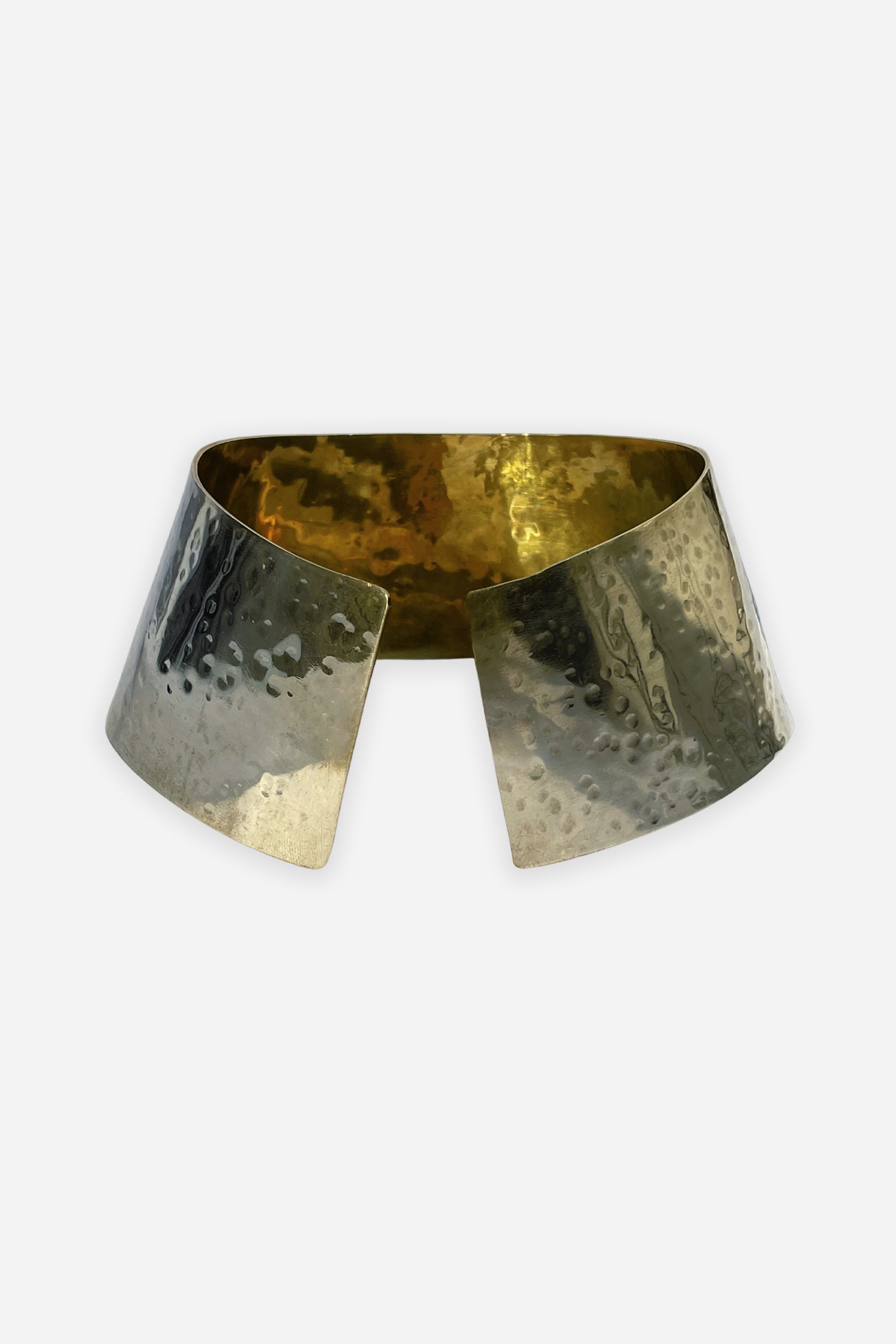 Hammered sterling silver plated collar